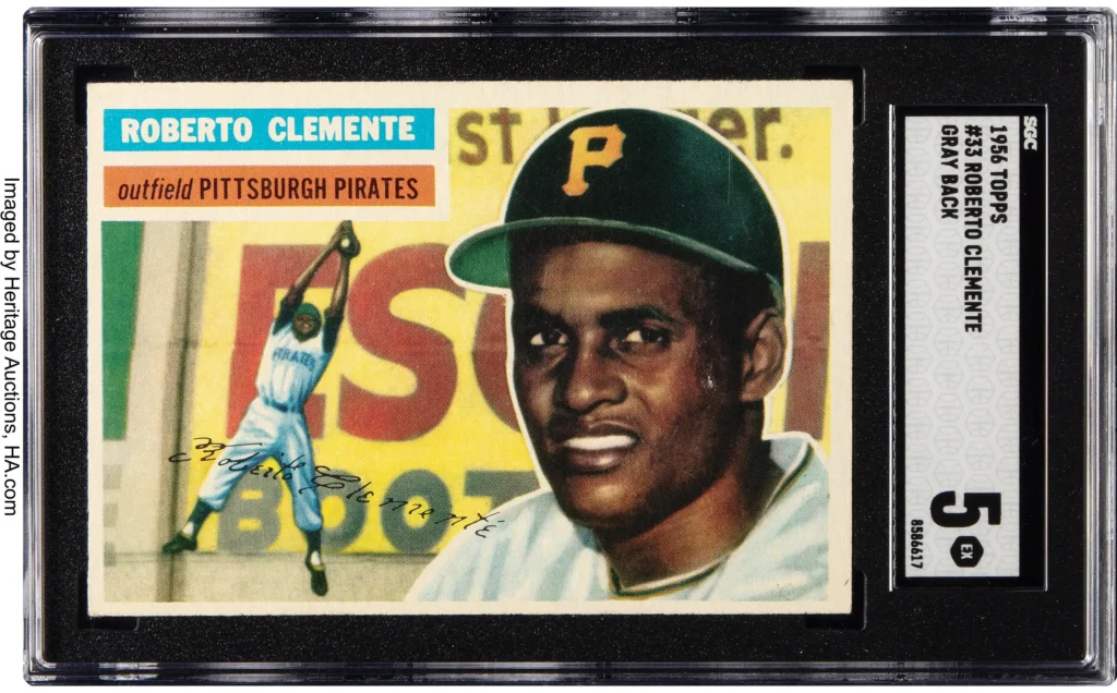 1956 Topps SGC 5 Trio: Clemente, Koufax & Mays Cards Show Solid Results at Auction 2 roberto clemente