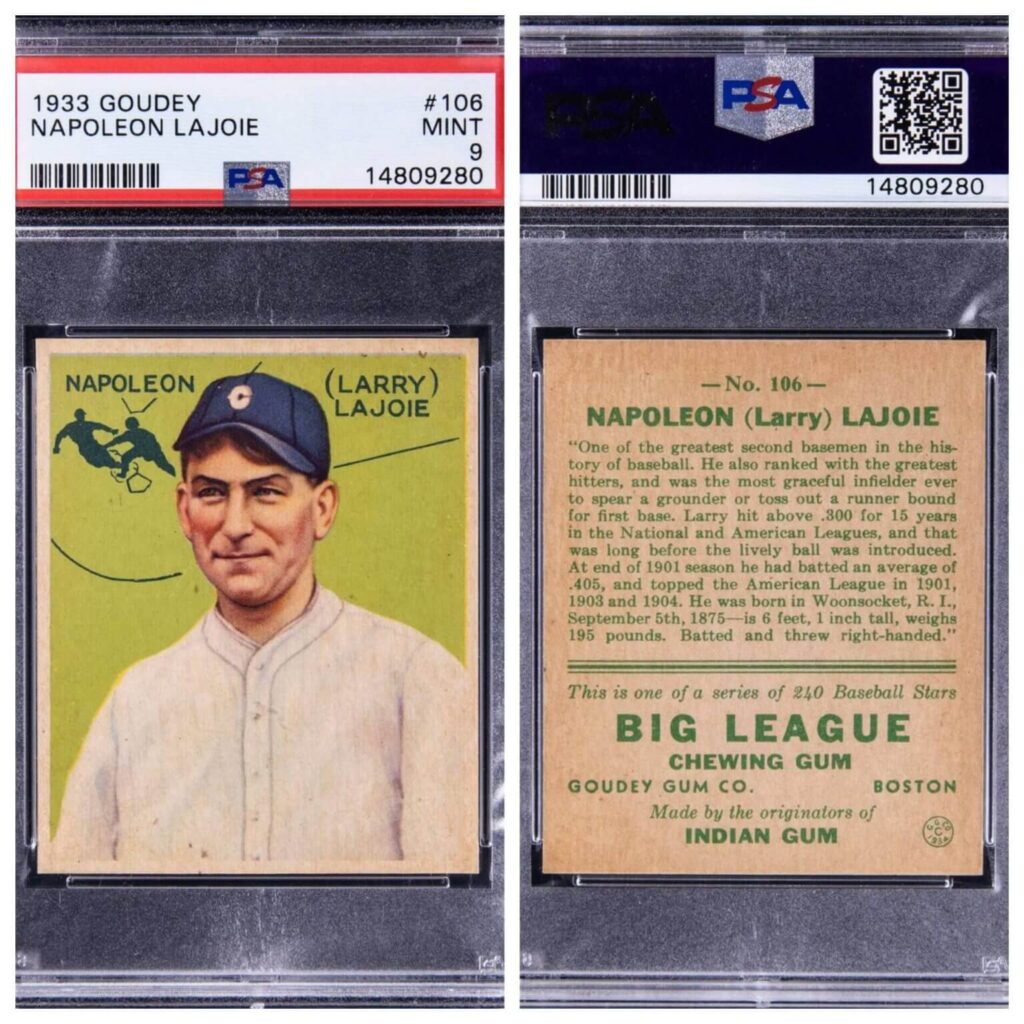 Ultra-Rare 1933 Goudey Napoleon Lajoie Baseball Card Has an Unreal Origin Story 2 napoleon lajoie baseball card