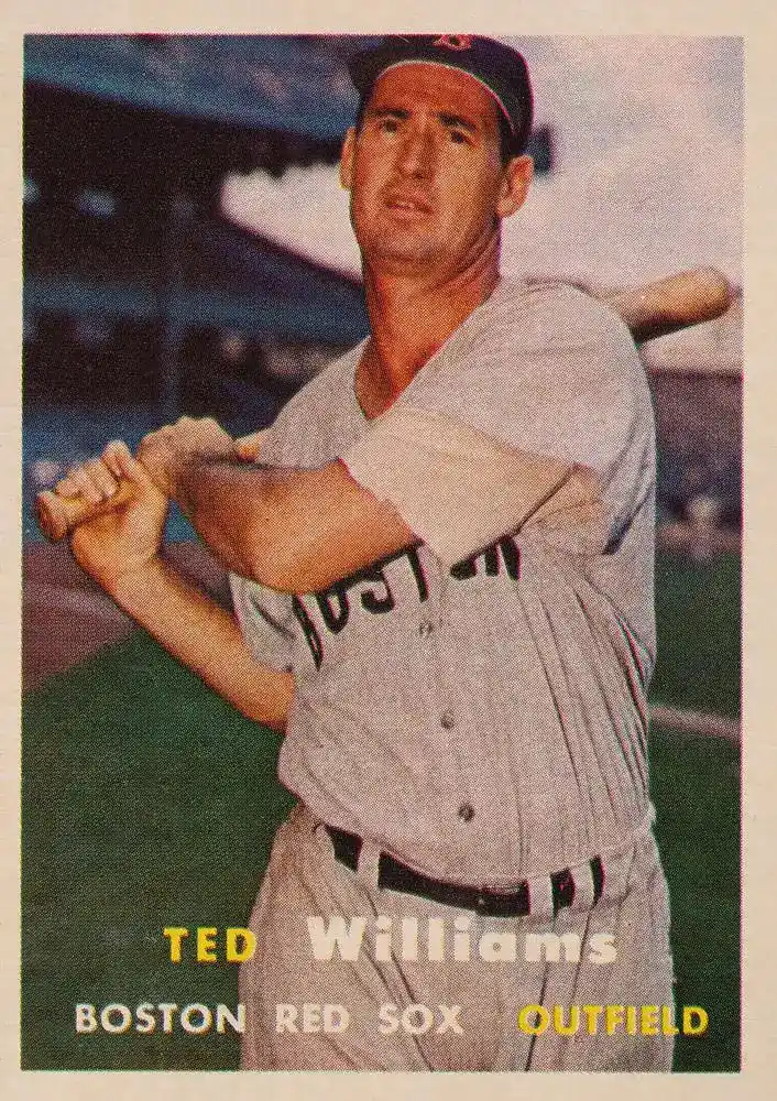 5 Awesome 1957 Topps Baseball Cards That Collectors Should Know About 2 ted williams