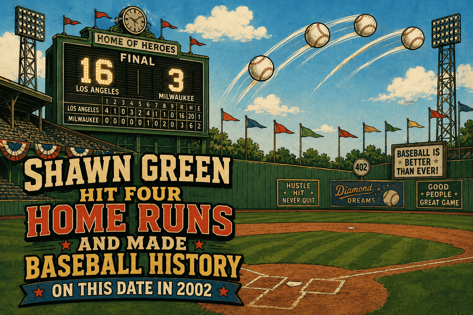 Shawn Green Hit 4 Home Runs vs. Brewers on This Date in 2002 1 shawn green 4 home runs in a game